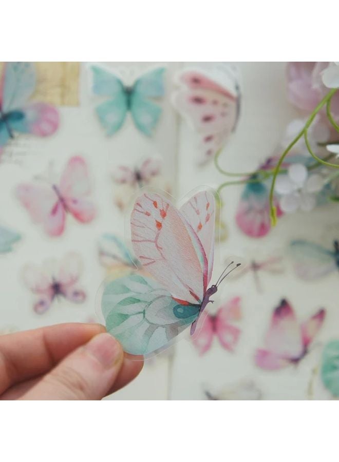 40 ورقة ملصقات فراشة مائية من البولي فينيل كلورايد لامعة ذاتية اللصق للحرف اليدوية - Image 2