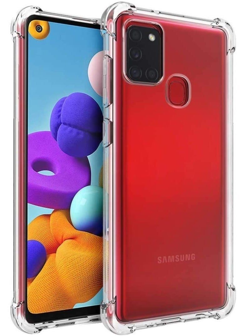 Raxoom Samsung Galaxy A21S Case Cover Protective Shock Absorption Bumper soft Transparent Case (Clear) - Image 1
