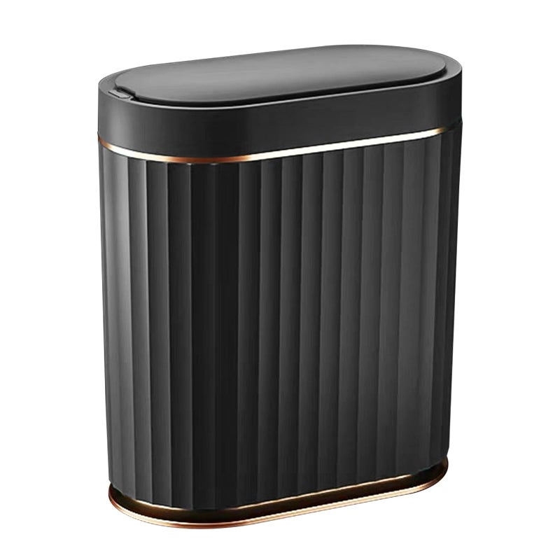 ELPHECO Black Bathroom Trash Can with Lid 2 Gallon Sensor Trash Bin Automatic Narrow Garbage Can Waterproof Smart Trash Can Slim Motion Sensor Waste Bins for Bathroom Living Room Office