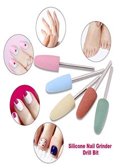 Sonew 5Pcs Nail Silicone Polisher Nail Grinders Drill Bits, Smoothing Drill Bits, Manicure Tools For Nail Art Manicure Pedicure Nails Cuticle  - Image 3