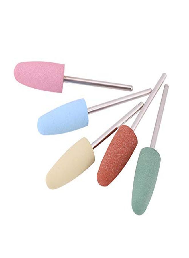 Sonew 5Pcs Nail Silicone Polisher Nail Grinders Drill Bits, Smoothing Drill Bits, Manicure Tools For Nail Art Manicure Pedicure Nails Cuticle - Image 1