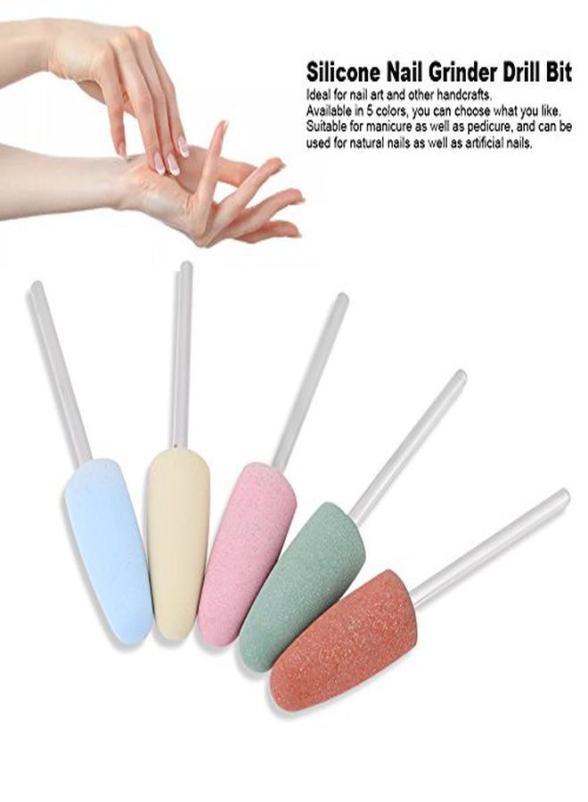 Sonew 5Pcs Nail Silicone Polisher Nail Grinders Drill Bits, Smoothing Drill Bits, Manicure Tools For Nail Art Manicure Pedicure Nails Cuticle - Image 4