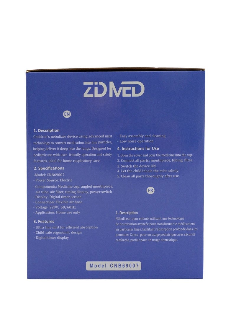 زدميد جهاز استنشاق ضاغط (كمبروسر) Zidmed مع مؤقت رقمي - جهاز طبي منزلي للاستنشاق للبالغين والأطفال، مؤقت قابل للتعديل، تشغيل هادئ ومدمج - Image 5