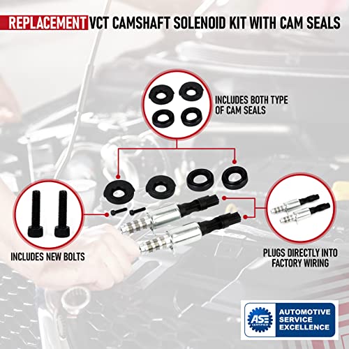 AA Ignition Camshaft Variable Valve Timing Solenoid VCT Replaces 8L3Z-6M280-B - Compatible with Ford, Lincoln & Mercury Vehicles - Expedition, F150, F250, F350, F450 3V 5.4L, 5.4, 4.6 - Solenoids and Cam Seals - Image 4