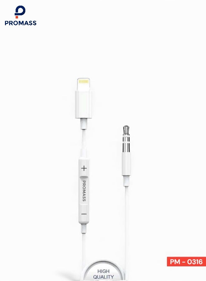 بروماس سلك صوت لايتنينج الى 3.5 ملم بطول 1 متر كيبل AUX لايفون 14/13/12 برو ماكس 11 اكس ار اس 8 7 سماعة الرأس سيارة ستيريو مناسب للسيارة - Image 1