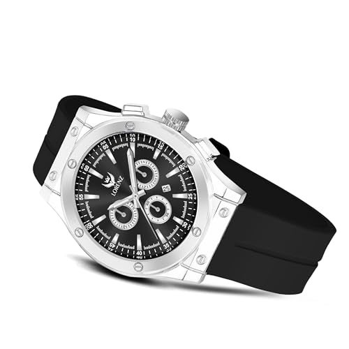 LORENZ Men's Analog Watch with Magnetic Strap - Waterproof Sports Watch for Men Under 500 - Gift for Boys & Men - Image 2