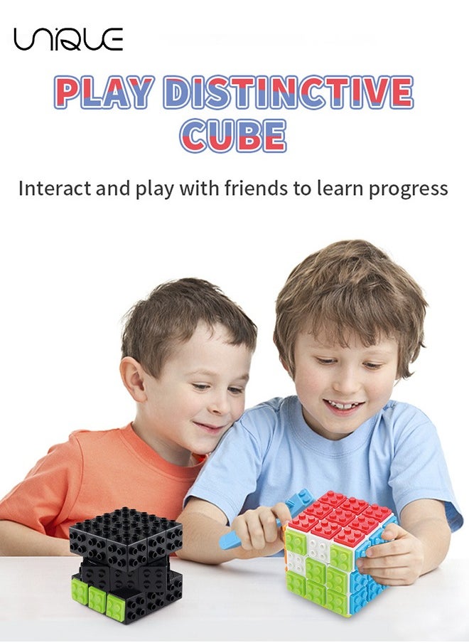 Unique - Magic Cube, Cube Puzzle, Magic Cube, 3 x 3, Brain Teaser Puzzle Cubes, Decompression Toy, Thinking Game for Children and Adults - Image 1