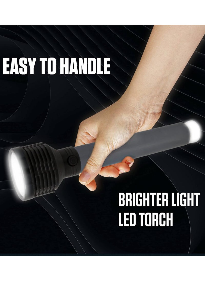 CINEFX Metal Body Rechargeable LED Flashlight with HIGH Power 50W Torch and Lamp , Long Range LED Light Tube Backlight Rechargeable Powerful Battery Torch Light 8 hrs Torch Emergency Light