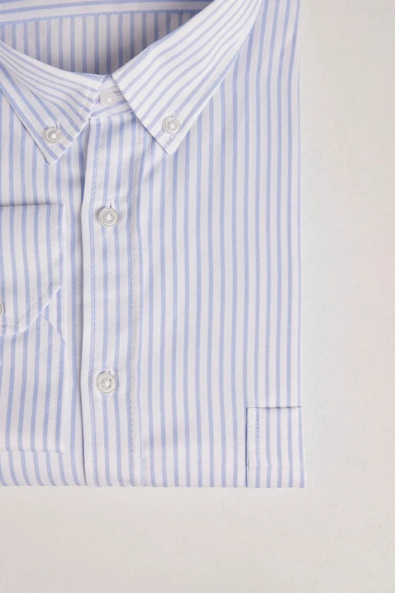 تودورس King Size Plus Size Long Sleeve Striped Men's Shirt