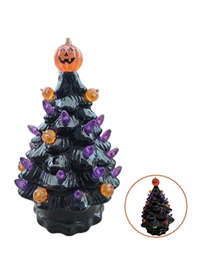 Lighted Ceramic  Tree Tabletop Glowing  Decoration  Tree Pumpkin Light - Image 3