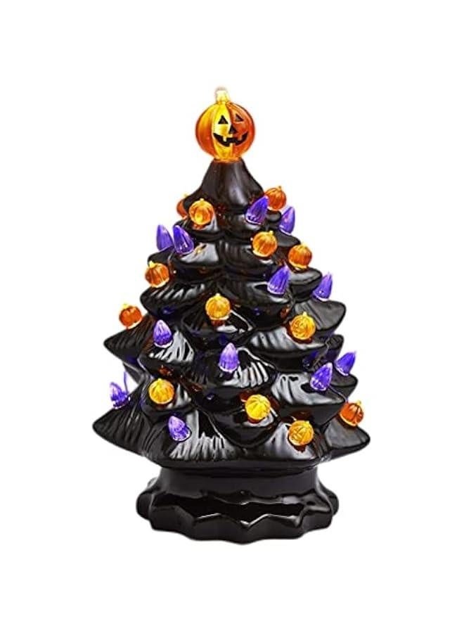 Lighted Ceramic  Tree Tabletop Glowing  Decoration  Tree Pumpkin Light - Image 1