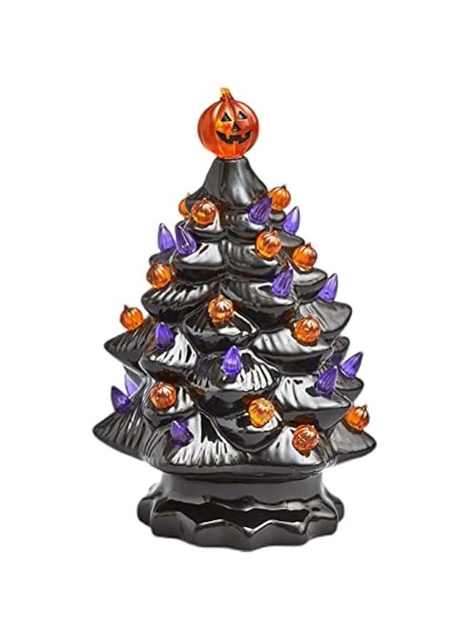 Lighted Ceramic  Tree Tabletop Glowing  Decoration  Tree Pumpkin Light - Image 4