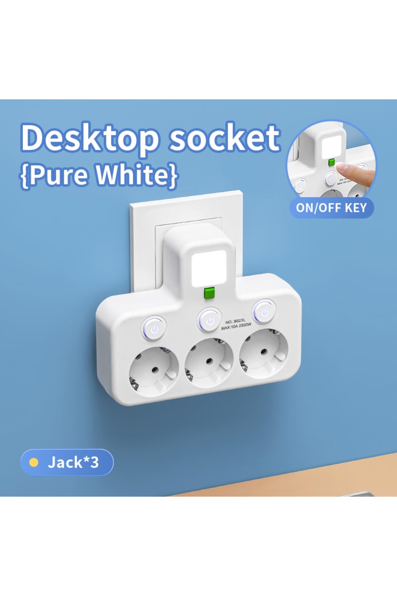 White EU Plug AC Outlet Power Strip Multiprise Wall Socket Universal Network Filter USB Cherger Sep