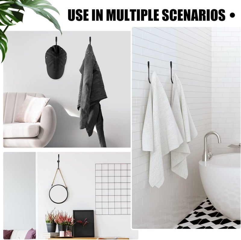 MplehDa Wall Curtain Holder, 2 Pieces Tiebacks, Metal Black Curtain Holders, Tiebacks, Wall Mounting, U-Shaped Tiebacks, Curtains, Holdbacks for Curtain Tassel, Curtain - Image 3