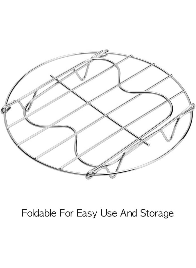 رف البخار Trivet مع المقبضات متوافقة مع ملحقات وعاء فوري 5.7l 5.7l ، طباخ الضغط Trivet سلك رف البخار ، رائع لرفع أي لحوم لذيذة وخضروات تطبخها - Image 1