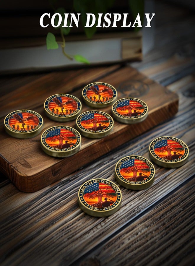 ASmileIndeep Military Challenge Coins - Thank You for Your Service Bulk Veterans Challenge Coin Military Appreciation Gifts for Men Women Veterans Army Patriotic Military Gift (50 PCS) - Image 5