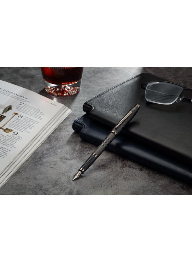 Cross Century II Midnight Black Lacquer with Polished PVD Trim Fountain Pen – Fine Nib - Image 2