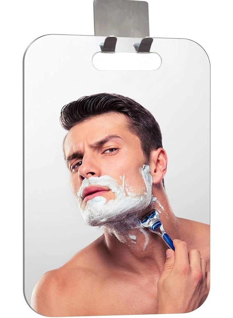 مرآة دش XoYo-Fogless (11inX7.48in) ، مرآة دش مكافحة الضباب ، مرآة الحلاقة المكياج ، مرآة دش بلا إطار ، مرآة معلقة على الجدار (كبيرة ، خطاف الحلاقة) - Image 1