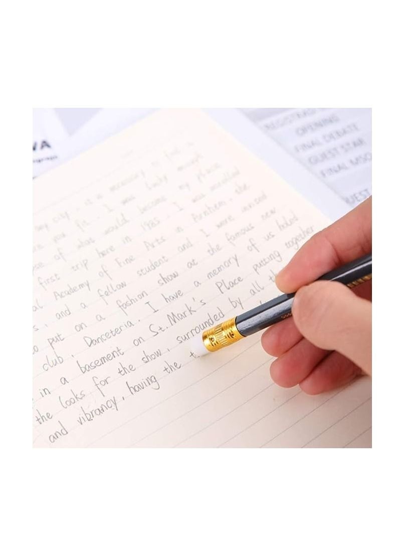 Deli 12 قطعة قلم رصاص جرافيت HB مع ممحاة أسود/أصفر - Image 2