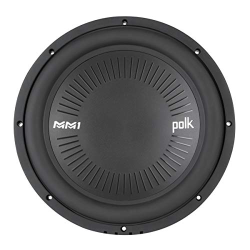 Polk Audio MM1242 DVC MM1 Series 12 Marine Car Subwoofer 900W 26200Hz Frequency Response Dual 4Ohm Voice Coils TitaniumPlated Woofer Cone Compact Subwoofer for Deep Powerful Bass