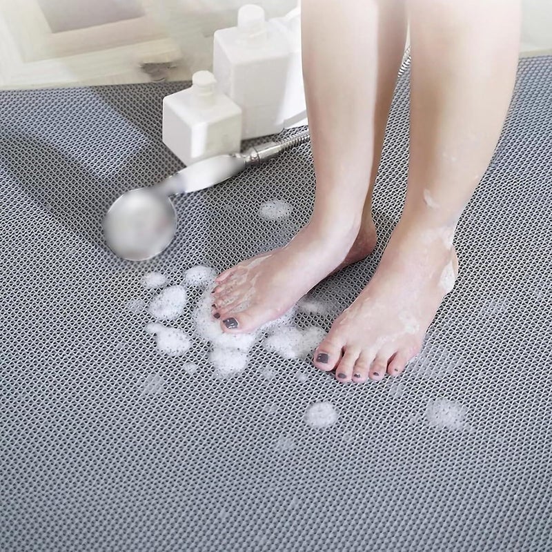 Wet Area Drainage Mat, 5.5mm Thick Non-Slip PVC Floor Mat for Kitchen, Shower Room, Swimming Pool(Grey,90cm x 70cm) - Image 4
