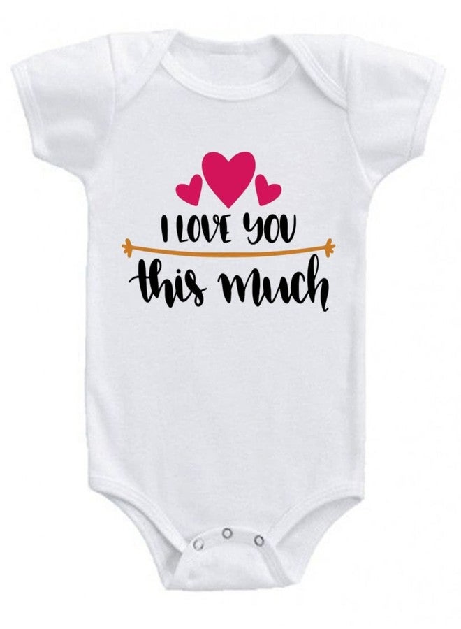 American Apple Valentine Printed Romper Dress Baby Sleep Suit For Baby Boys & Baby Girls Printed Love Brithady Vacation Gift Rompers (0-3 months, I Love U This Much) - Image 1