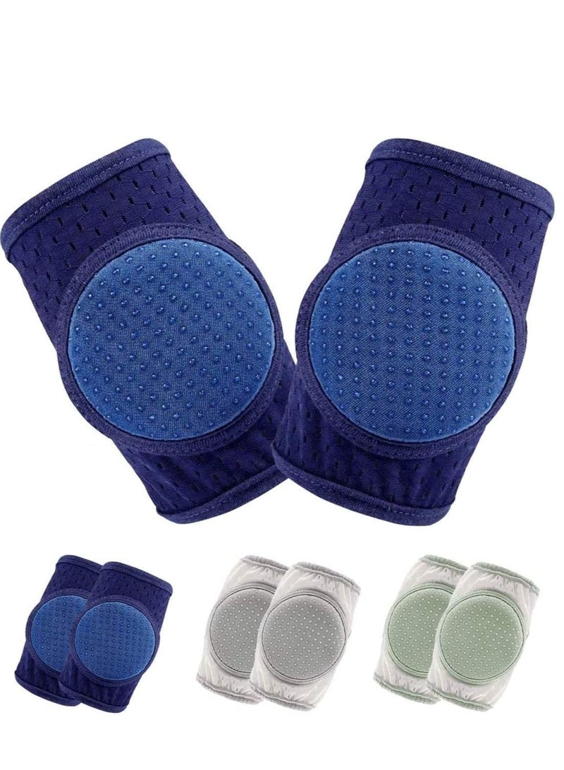 جوارب ركبة مضادة للانزلاق للأطفال الرضع، قطن ناعم مع وسادات قبضة، هدية مثالية للأطفال الصغار، مجموعة من 3 أزواج - Image 1