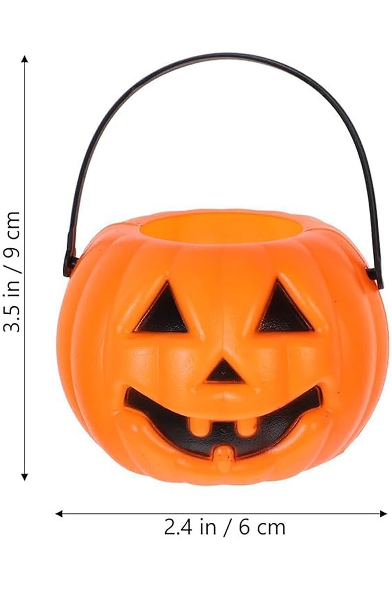 Pumpkin Candy Buckets 6-PCS Plastic Pumpkin Buckets Pumpkin Candy Bags Halloween 7" x 5.5" - Image 5
