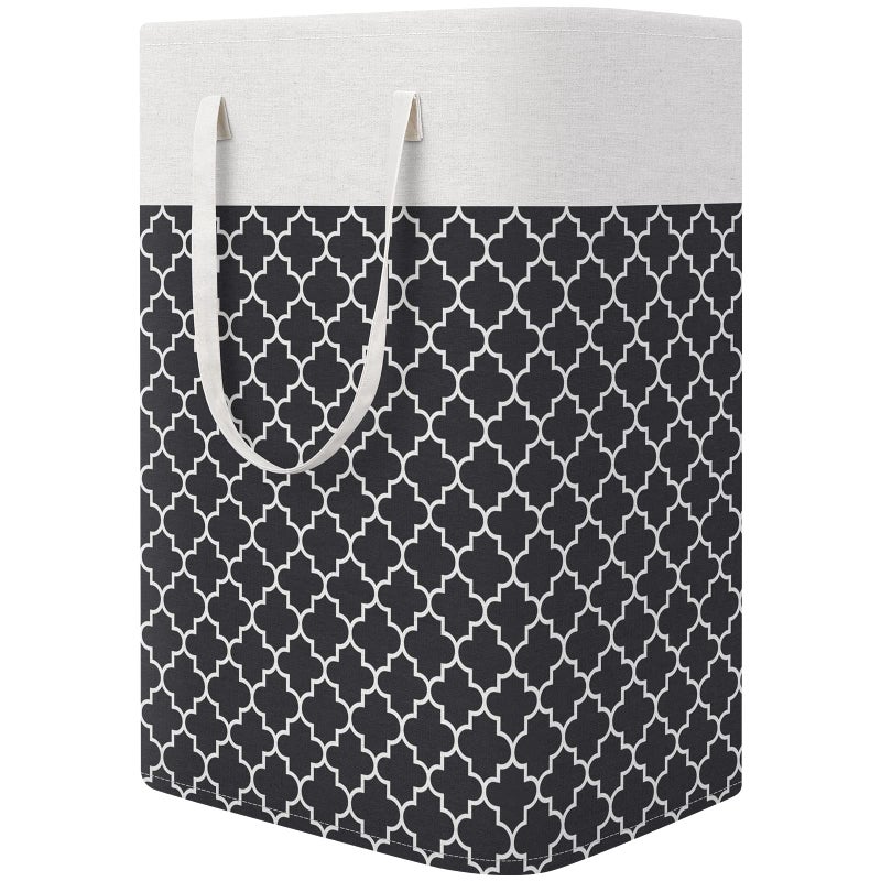 StorageRight Laundry Basket Hamper Large Collapsible Laundry Hamper with Easy Carry Handlesï¼ŒFreestanding Clothes Hampers for Laundry, Bedroom, Dorm, Clothes, Towels, 75L, Clover Black - Image 1