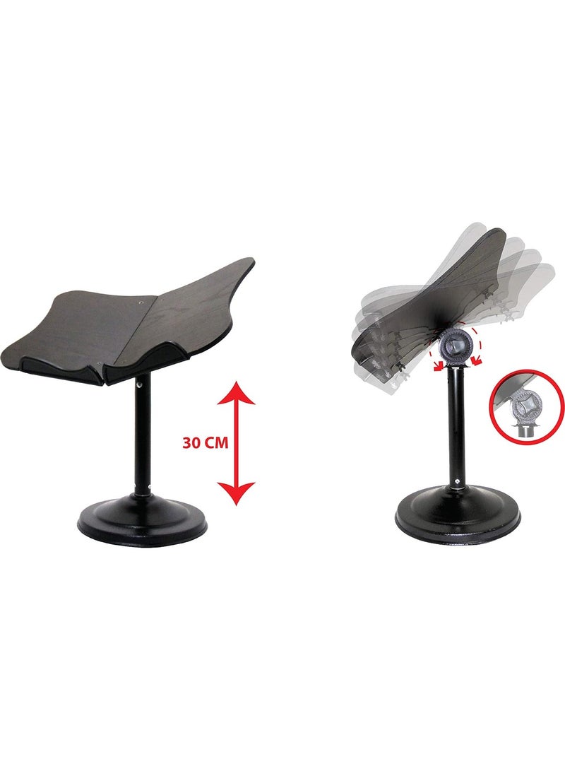 ريبنيو حامل المصحف راس من الخشب الفاخر ارضي الثابت الارتفاع صغير اسود - Image 5