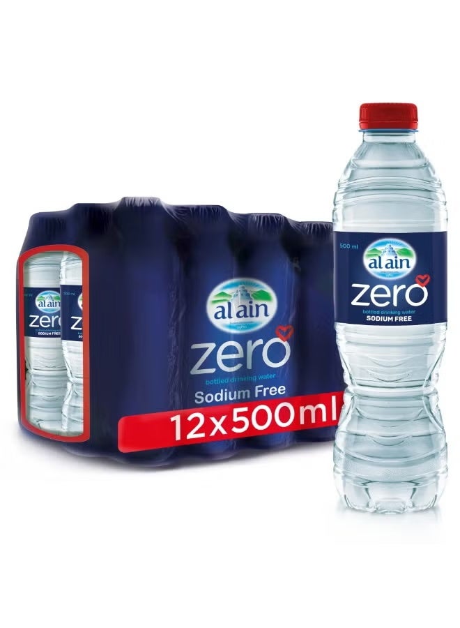 العين مياه العين المعبأة بدون صوديوم – عبوة 12 زجاجة (500 مل لكل زجاجة) | ترطيب صحي، مياه معدنية خالية من الصوديوم - Image 1