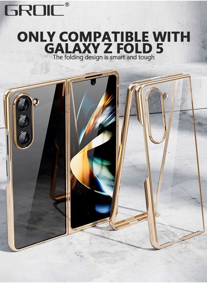 GROIC Compatible with Samsung Galaxy Z Fold 5 Case, Electroplated Clear Transparent Luxury Shockproof Protective Case, Electroplated Back Cover for Samsung Galaxy Z Fold5 for Samsung Galaxy Z Fold 5 2023 Re  - Image 2
