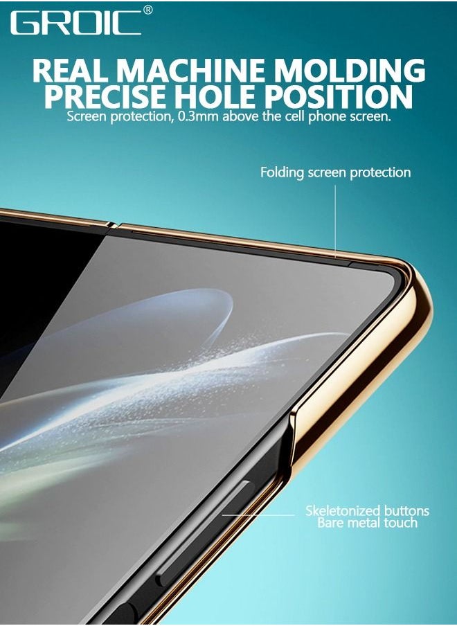 GROIC Compatible with Samsung Galaxy Z Fold 5 Case, Electroplated Clear Transparent Luxury Shockproof Protective Case, Electroplated Back Cover for Samsung Galaxy Z Fold5 for Samsung Galaxy Z Fold 5 2023 Re  - Image 3