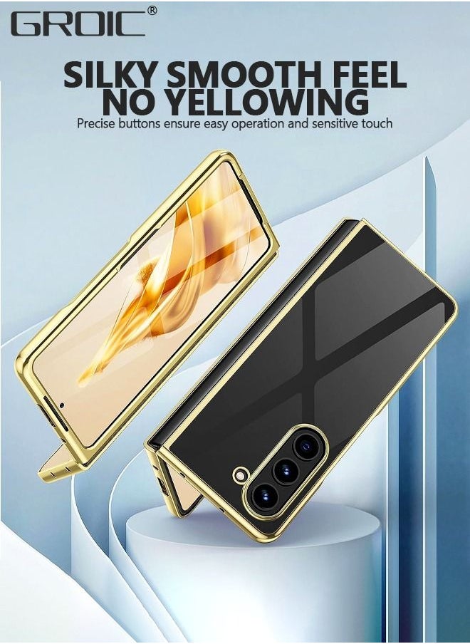 GROIC Compatible with Samsung Galaxy Z Fold 5 Case, Electroplated Clear Transparent Luxury Shockproof Protective Case, Electroplated Back Cover for Samsung Galaxy Z Fold5 for Samsung Galaxy Z Fold 5 2023 Re  - Image 4