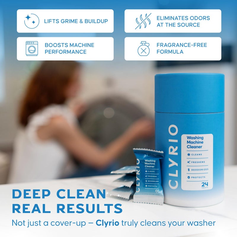 Clyrio Washing Machine Cleaner, 1-Year Supply of Washing Machine Cleaning Tablets, Great for Freshening Top and Front Loaders, 24 Concentrated Tablets - Image 2