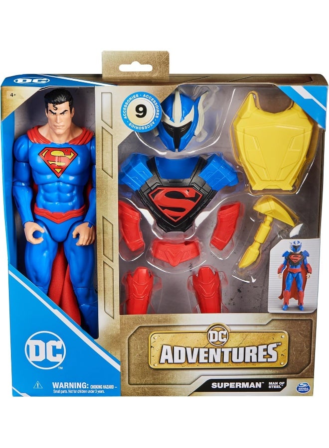 DC Comics DC Comics, Superman Man of Steel Action Figure, DC Adventures, 30.48cm, 9 Accessories, Collectible Superhero Kidsâ€™ Toys for Boys and Girls - Image 2
