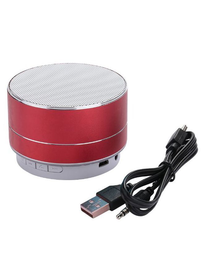 NIBEMINENT Bluetooth Wireless Stereo Mini Speaker Red/Silver 