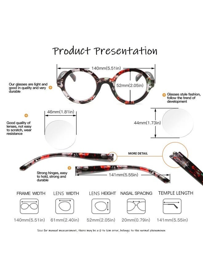 bevi Ladies Stylish Blue Light Reading Glasses Round Reader with Spring Hinges Great Value Glasses Readers for Women BL2948-2.00 - Image 3