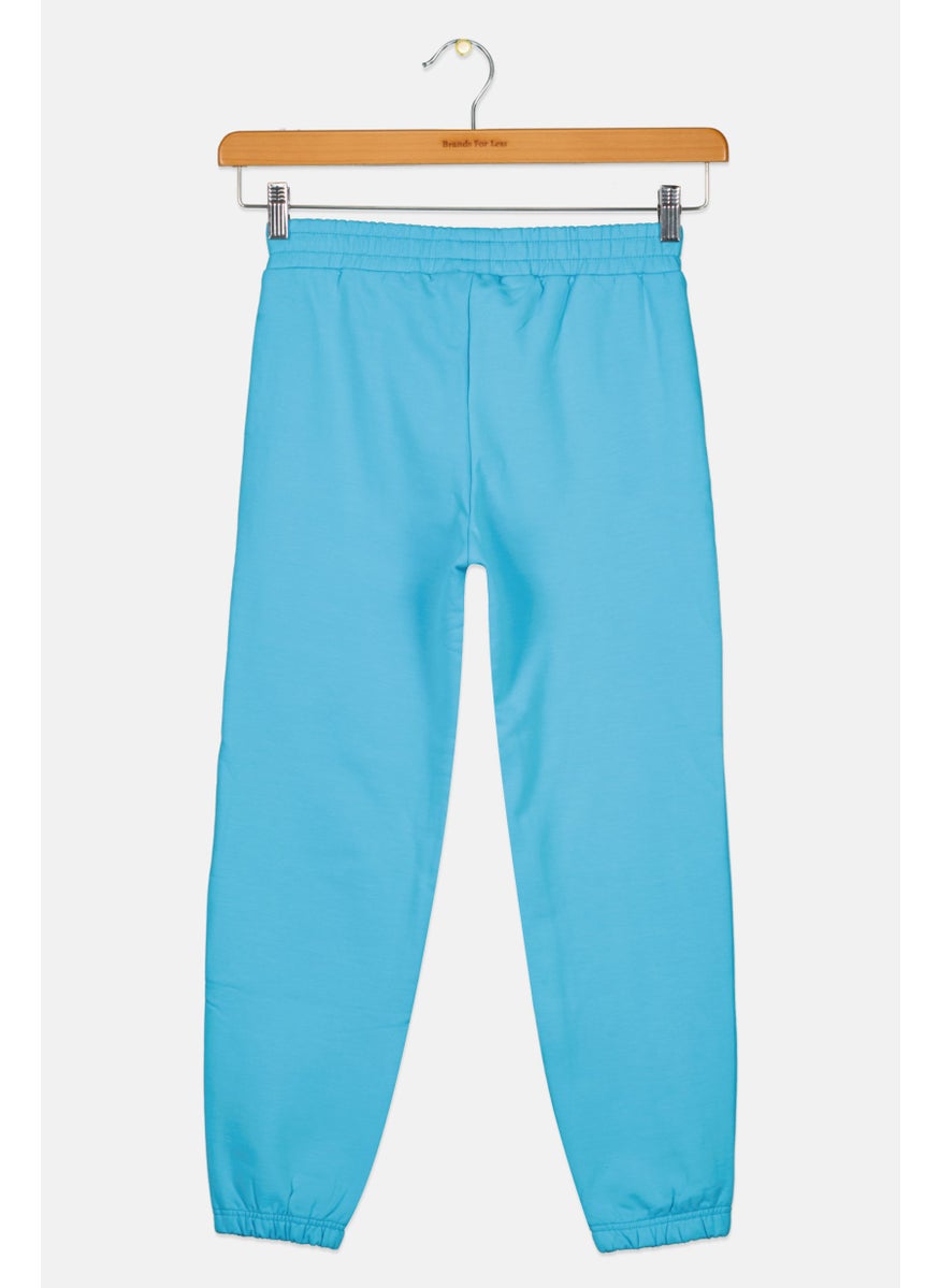 The Giving Movement - Kids Boy Embroidered Jogger Pants, Blue - Image 1