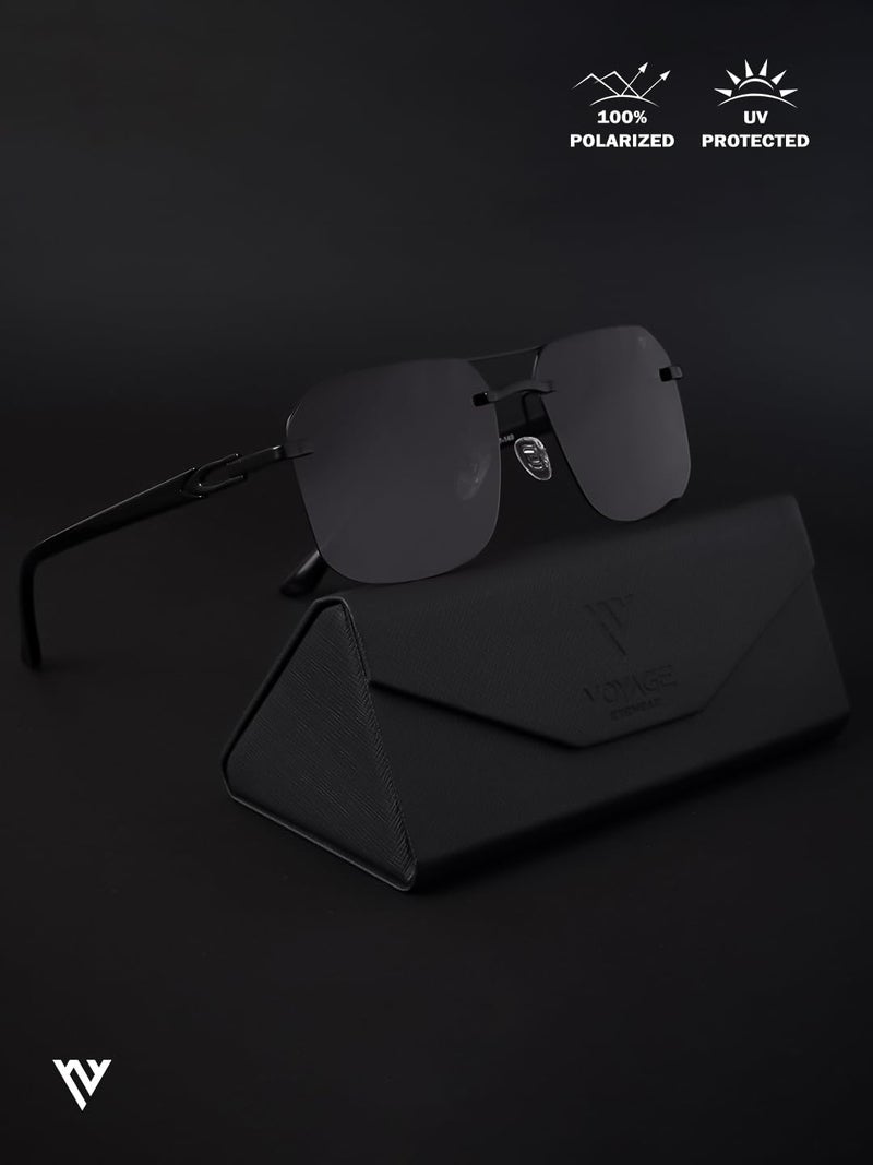 Voyage Polarized & UV Protected Black Square Sunglasses for Men & Women (19072MG4143) - Image 2