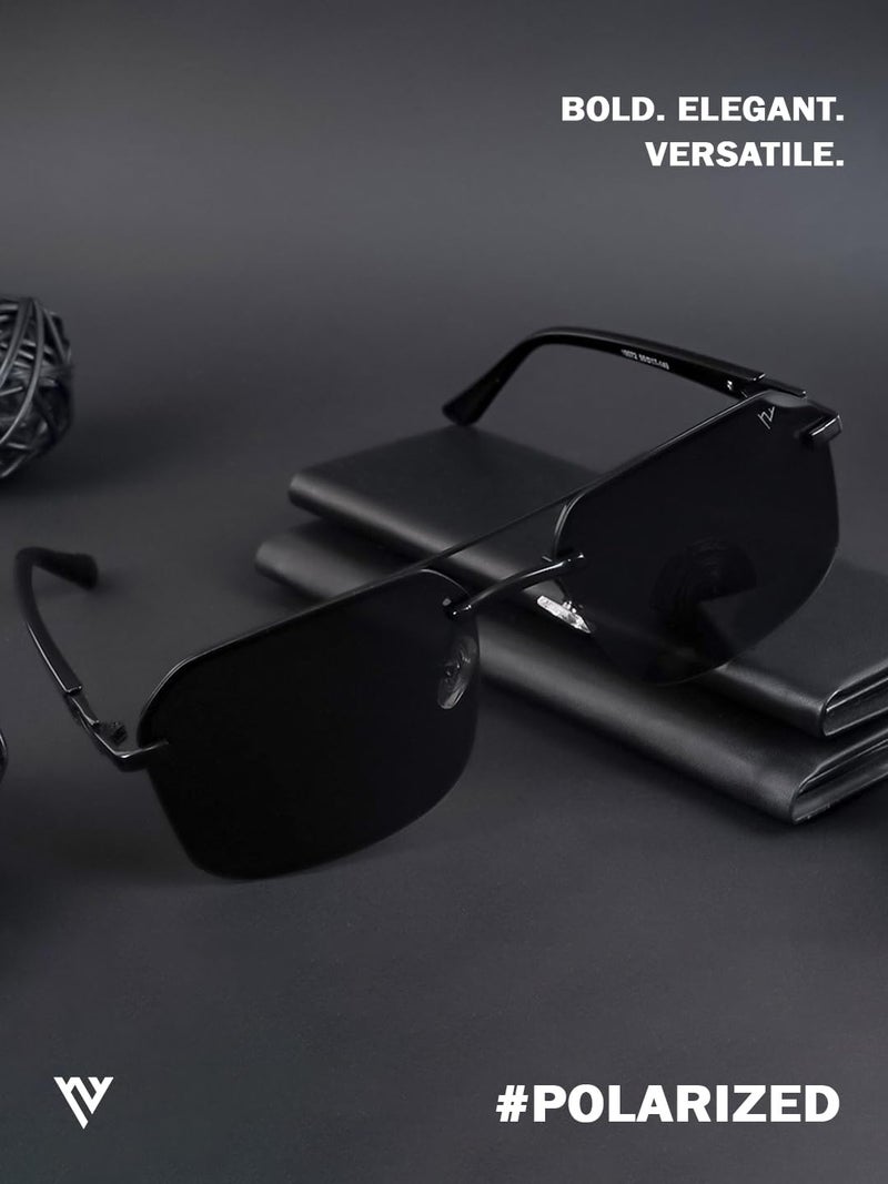 Voyage Polarized & UV Protected Black Square Sunglasses for Men & Women (19072MG4143) - Image 5