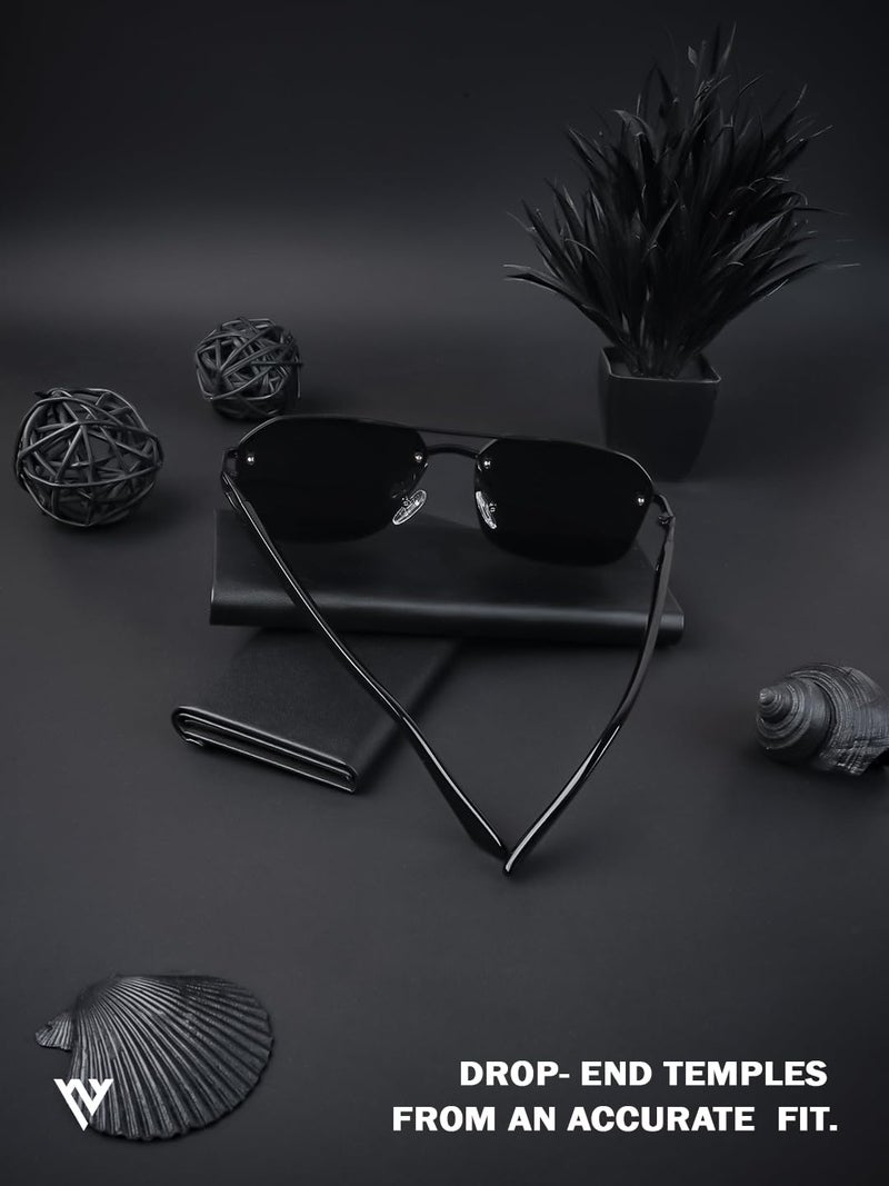 Voyage Polarized & UV Protected Black Square Sunglasses for Men & Women (19072MG4143) - Image 4