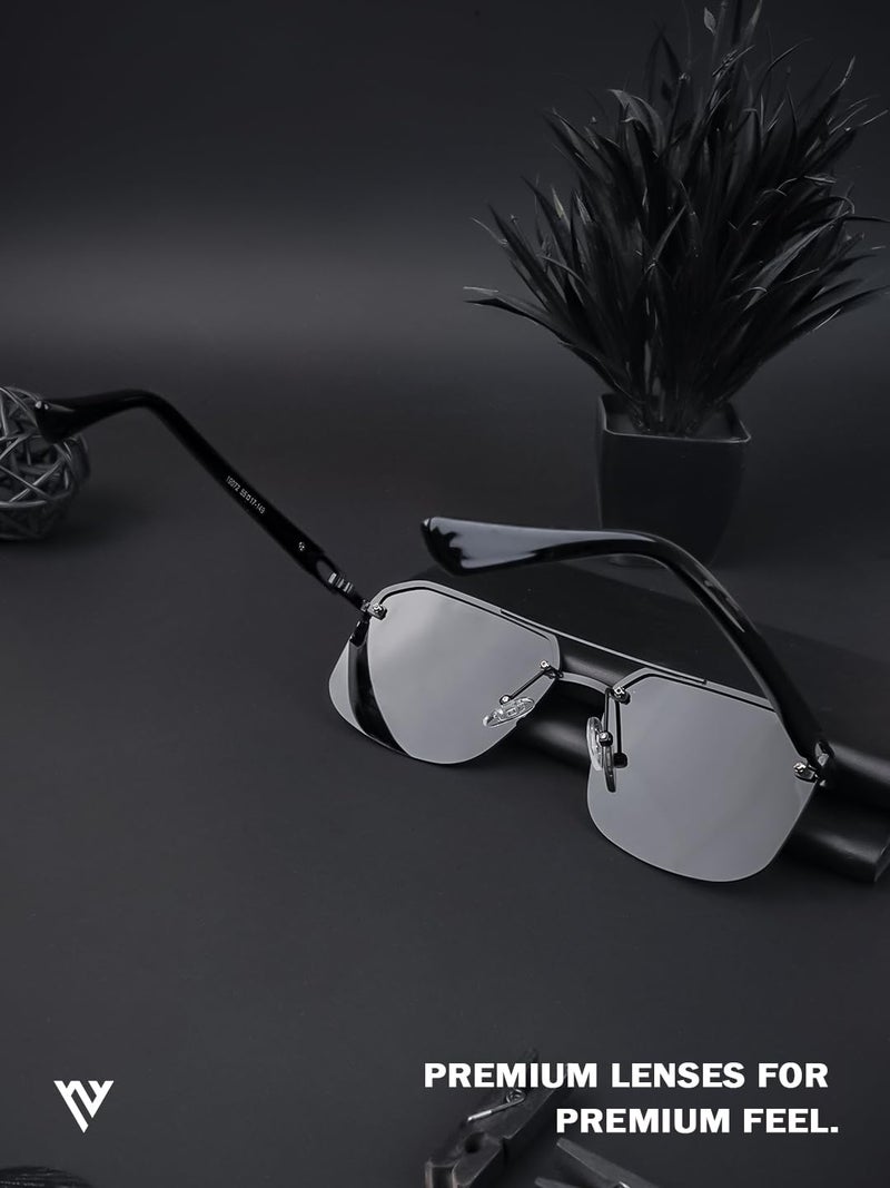 Voyage Polarized & UV Protected Black Square Sunglasses for Men & Women (19072MG4143) - Image 3