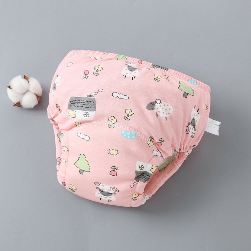 Baby Training Pants 6-Layer Washable Cloth Diaper Sheep Cabin 