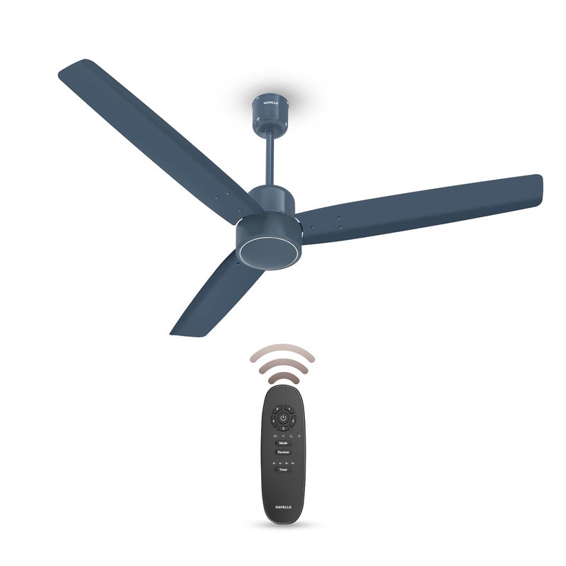 Havells Havells FAB BLDC I 1200 mm Decorative Ceiling Fan with 100 Pure Copper Remot Controlled Watt 30Air Flow 225 cmmSpeed 350 RPM2 Years Warranty Denim Blue  - Image 1