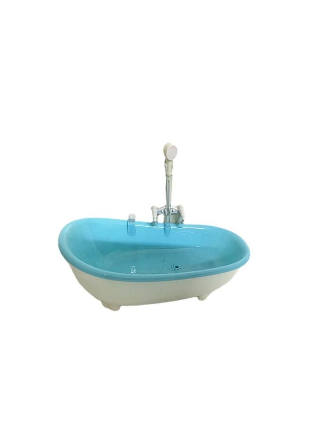 Bathing Doll Accessories Electric Spray Bathtub Bath Pool Cleaning Washing Furniture Girls Toys Bathing Doll Accessories-Height:Pink Room White + White Shower  - Image 4