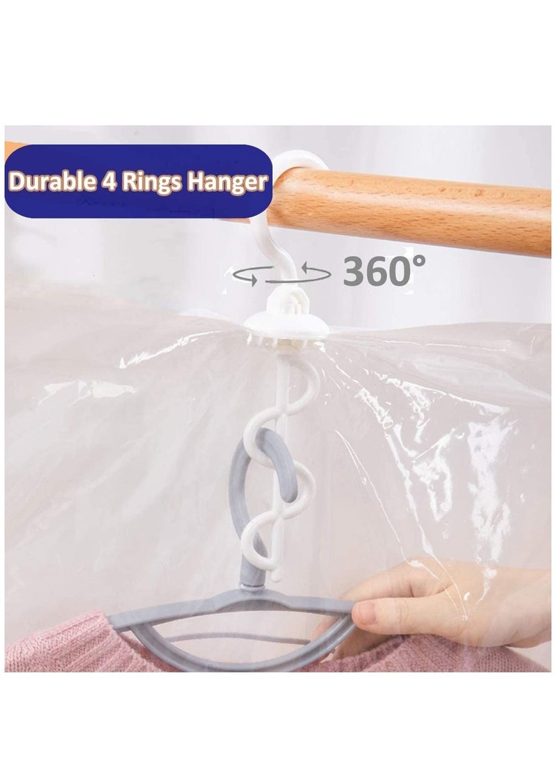 Arabest 6 Hanging Vacuum Storage Bags 3 Extra Large and 3 Large Space Saver Ziploc Bags Clear Garment Protectors for Wardrobe Wardrobe - Image 3
