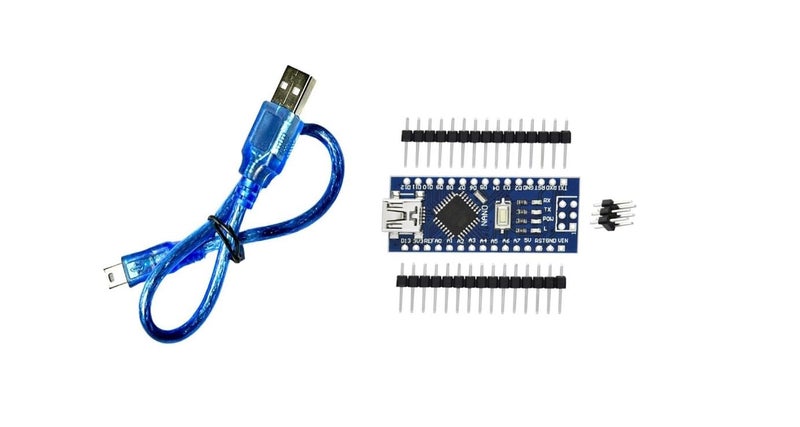 Robocraze Improved Version Nano V3 Board compatible with Arduino | Nano V3 Board with Soldered Pins and USB Cable for Beginners or Robotics Starter Kits Compatible Arduino Nano V3 - Image 1
