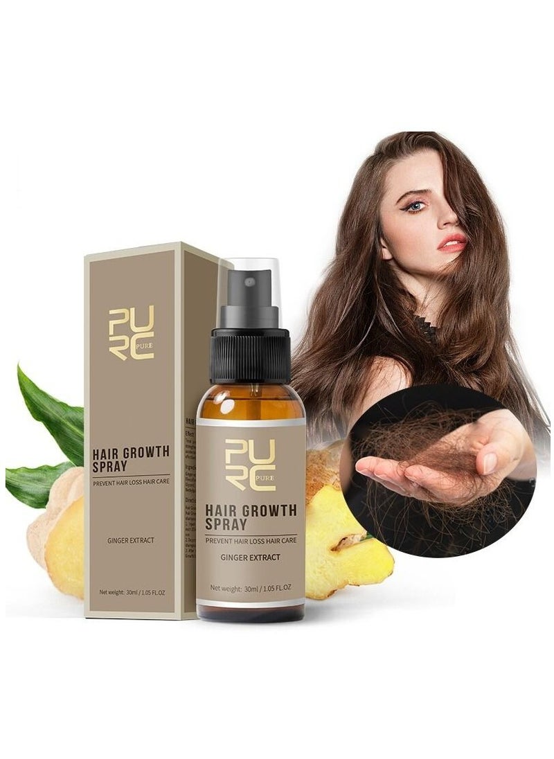 PURC بخاخ نمو الشعر المضاد لتساقط الشعر بخاخ الشعر Essence لعلاج تساقط الشعر مسرع نمو الشعر الطبيعي للحصول على شعر أقوى وأسمك وأطول منتج نمو اللحية والشعر 30 مل  - Image 5