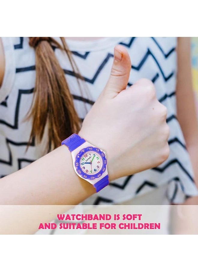 SKMEIS-Shock - Kids Watch Waterproof Cute Cartoon Analog Girls Boys Wrist Watch for Little Child Time Teacher for Children 3-10 Year，Dark Blue - Image 1